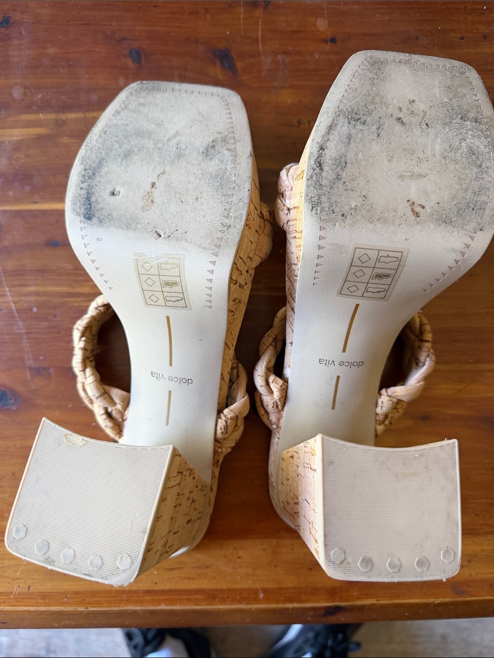 Dolce Vita Braided Cork Platform Heels - Natural Cork - Picture 6 of 6
